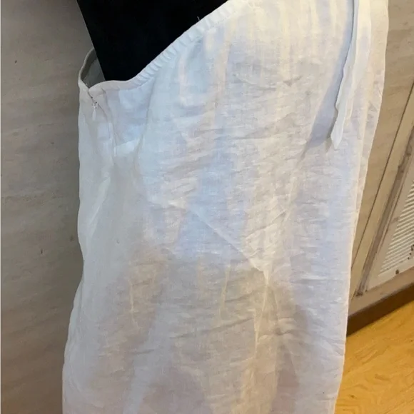 NWT- J.Crew One-Shoulder White Linen Tie-Shoulder Shift Dress - Picture 3 of 10